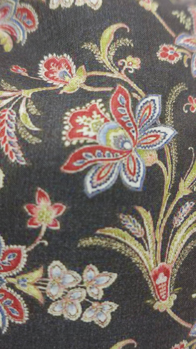 Floral Embroidered Tissue Silk Tote Bag