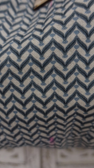Blue And White Zigzag Tote Bag