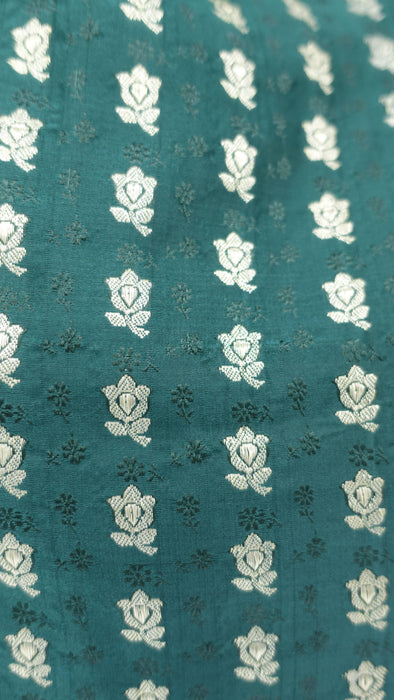 Dark Green And Maroon Vintage Banarsi Brocade Tote Bag