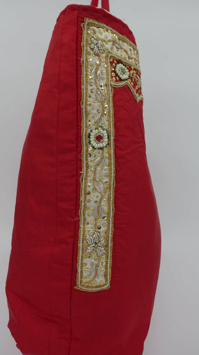 Red Vintage Silk Large Tote Bag