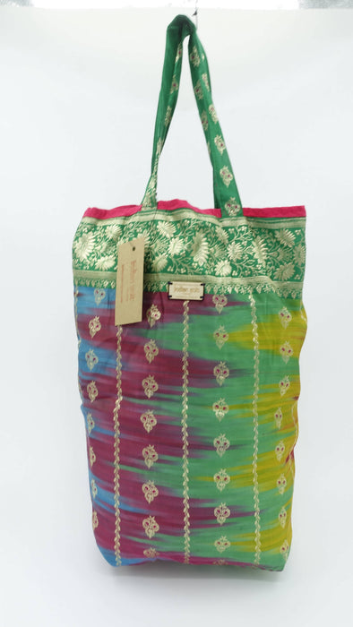 Lehriya Banarsi Brocade Tote Bag