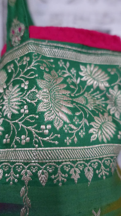 Lehriya Banarsi Brocade Tote Bag
