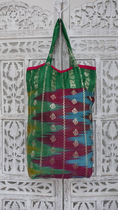 Lehriya Banarsi Brocade Tote Bag