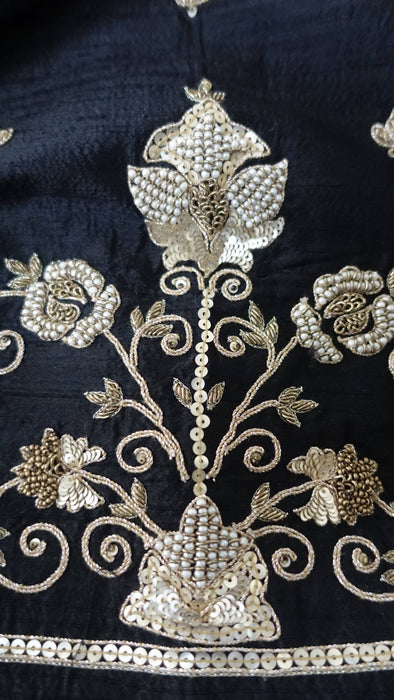 Black Raw Silk Bag