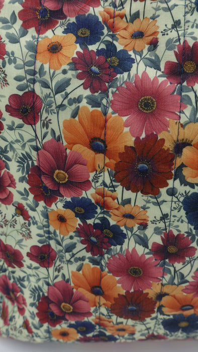 Floral Print Quilted Tote Bag