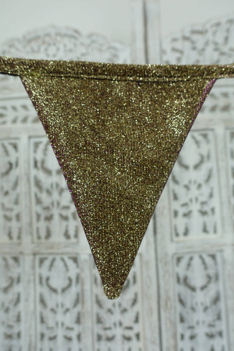 Gold And Purple Toned Glitter Bunting - 5.9 Metres