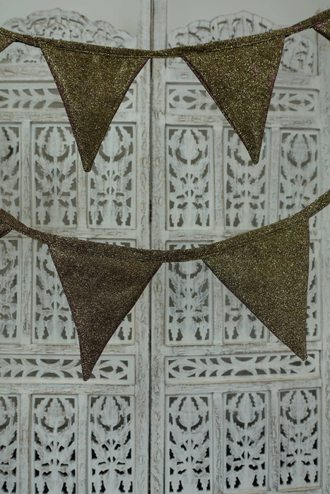 Gold And Purple Toned Glitter Bunting - 5.9 Metres