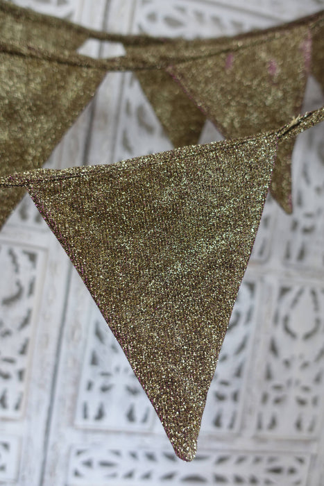 Gold And Purple Toned Glitter Bunting - 6.7 Metres