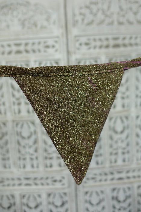 Gold And Purple Toned Glitter Bunting - 5.9 Metres