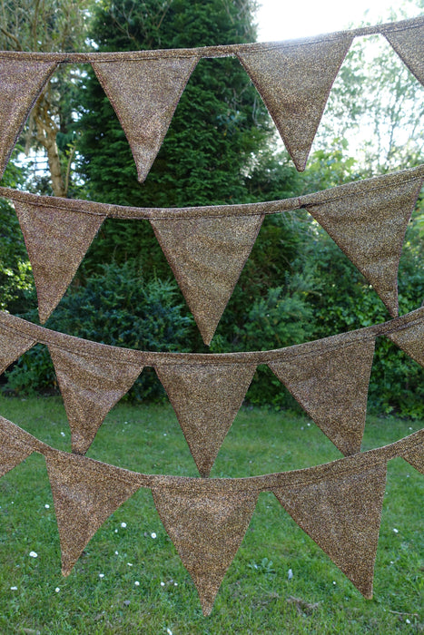 Gold And Purple Toned Glitter Bunting - 5.9 Metres