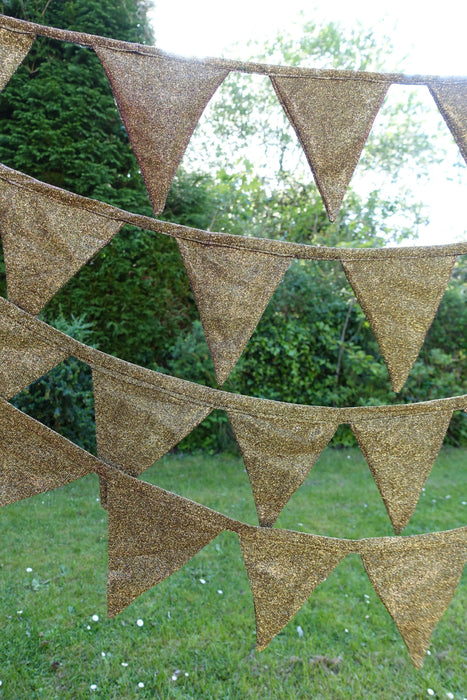 Gold And Purple Toned Glitter Bunting - 6.7 Metres
