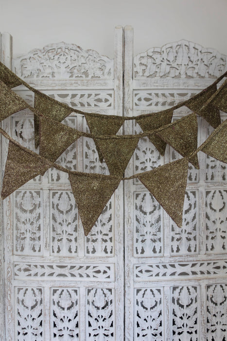 Gold And Purple Toned Glitter Bunting - 6.7 Metres