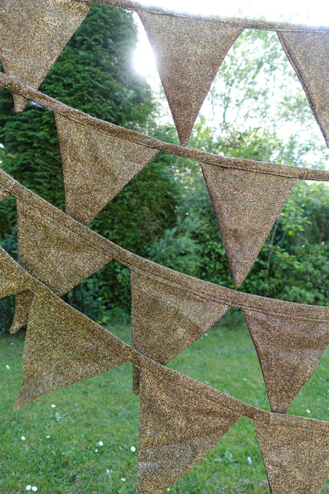 Gold And Purple Toned Glitter Bunting - 5.9 Metres