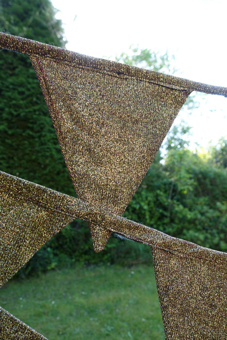 Gold Glitter With Purple Tones Bunting - 3 Metres