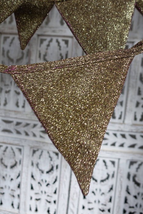 Gold And Purple Toned Glitter Bunting - 6.7 Metres