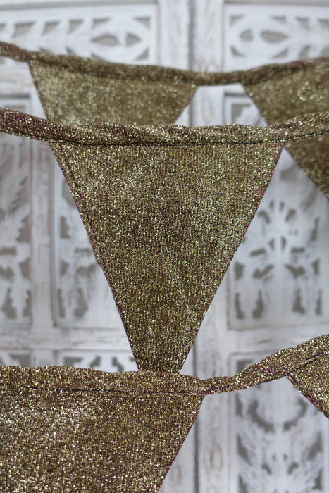 Gold And Purple Toned Glitter Bunting - 6.7 Metres