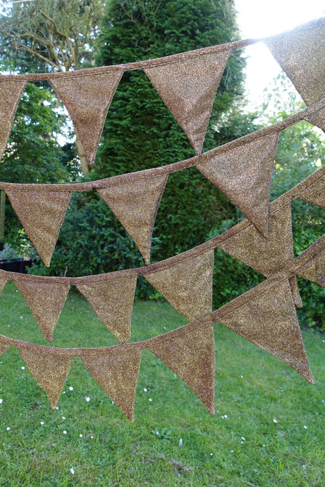 Gold And Purple Toned Glitter Bunting - 6.7 Metres