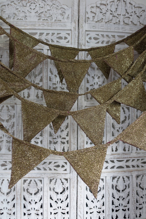 Gold And Purple Toned Glitter Bunting - 6.7 Metres