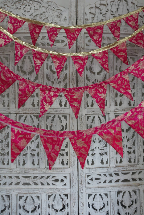 Pink And Gold Banarsi Brocade With Pink Trim - 4.3 Metres