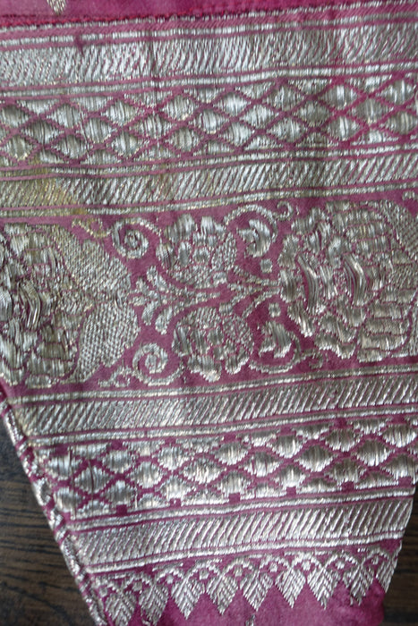 Dusky Pink With Silver Banarsi Brocade Bunting - 8.6 Metres