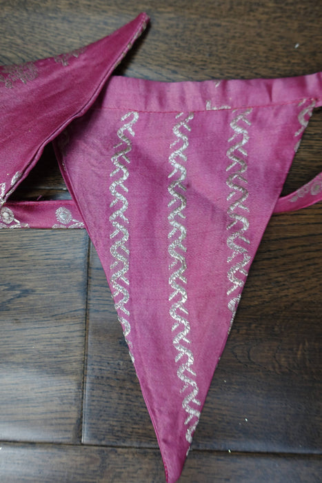 Dusky Pink With Silver Banarsi Brocade Bunting - 8.6 Metres