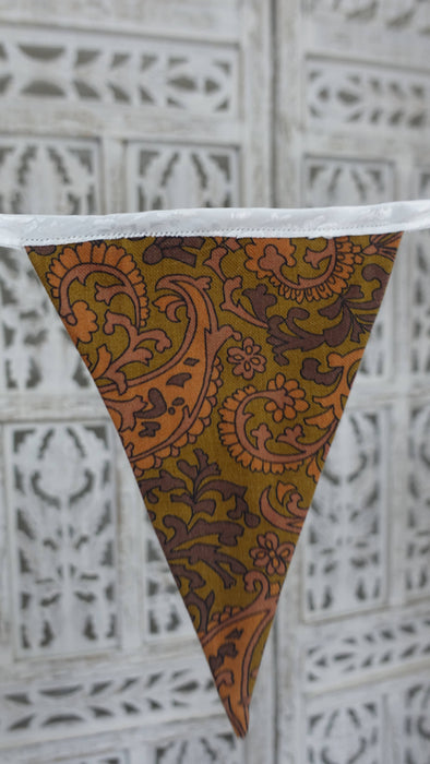 Retro Printed Bunting Paisley Bunting - 12.5 Metres