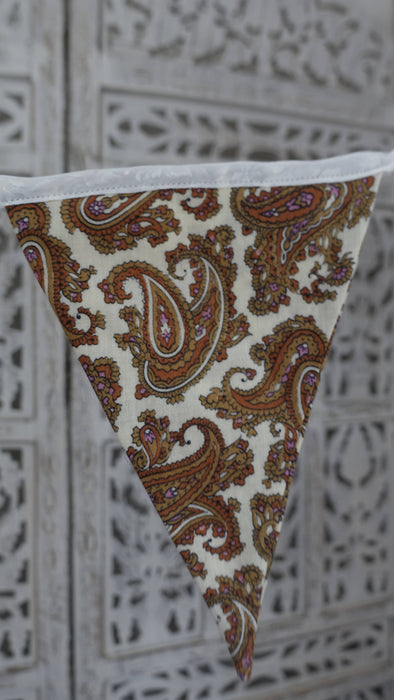 Retro Printed Bunting Paisley Bunting - 12.5 Metres