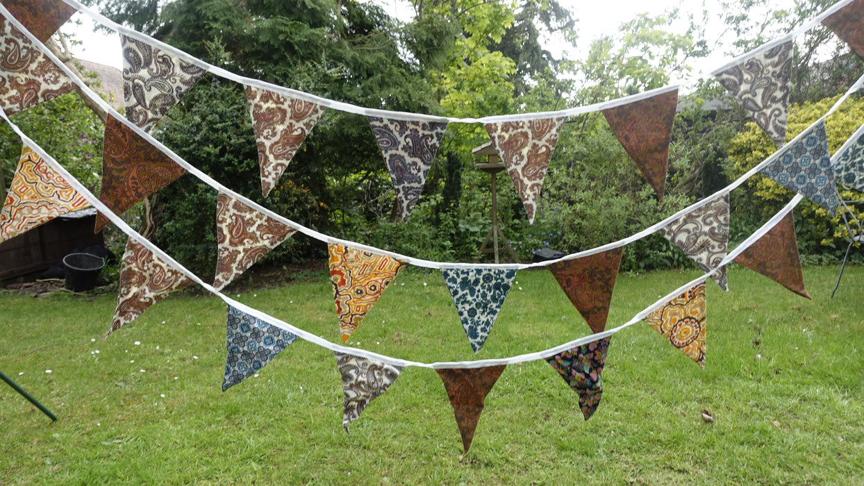 Retro Printed Bunting Paisley Bunting - 12.5 Metres