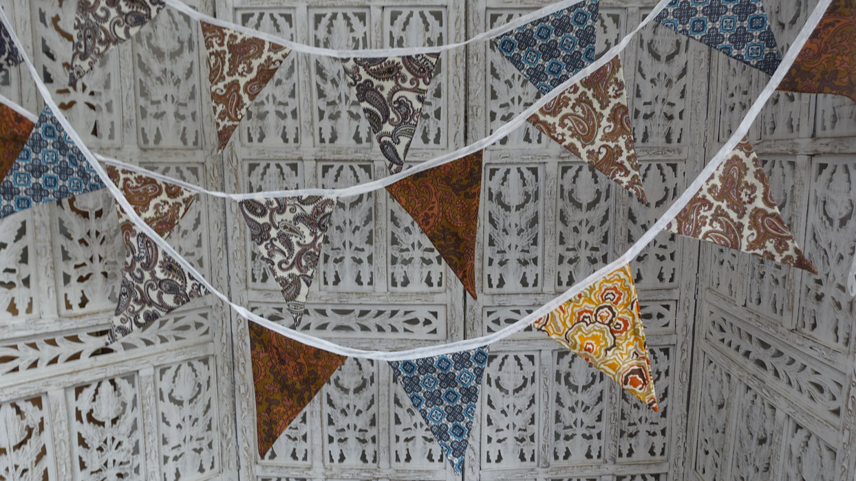 Retro Printed Bunting Paisley Bunting - 12.5 Metres