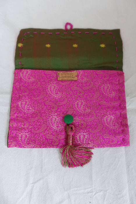 Vintage Pink Brocade Silk Envelope
