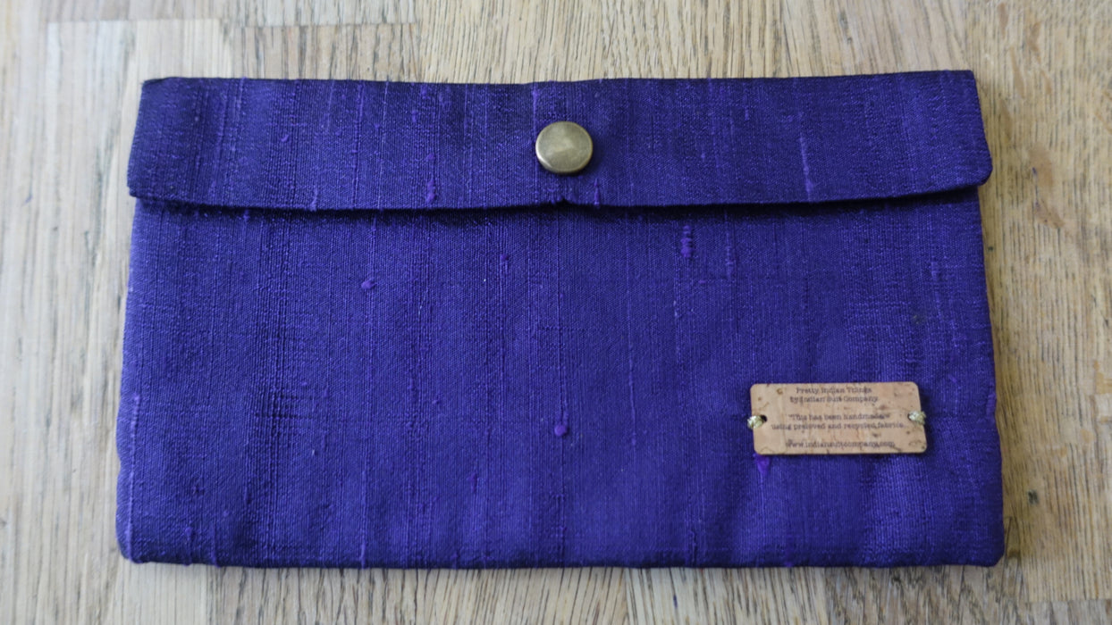 Purple Silk Blend With Antique Gold Braid Envelope