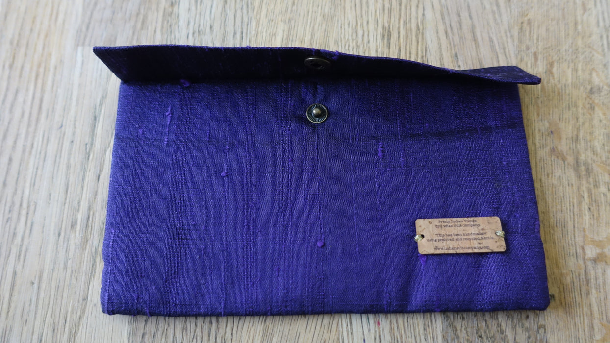 Purple Silk Blend With Antique Gold Braid Envelope
