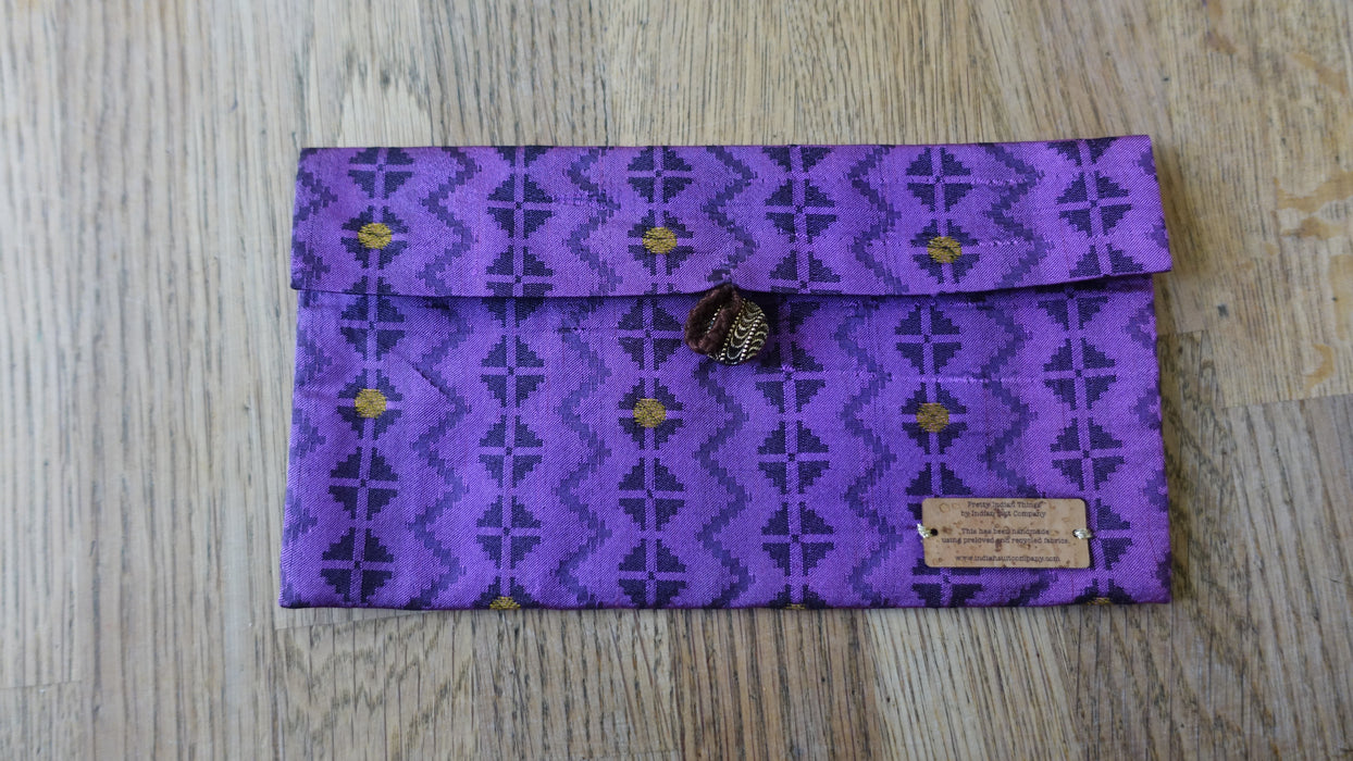 Purple Silk Patterned Envelope