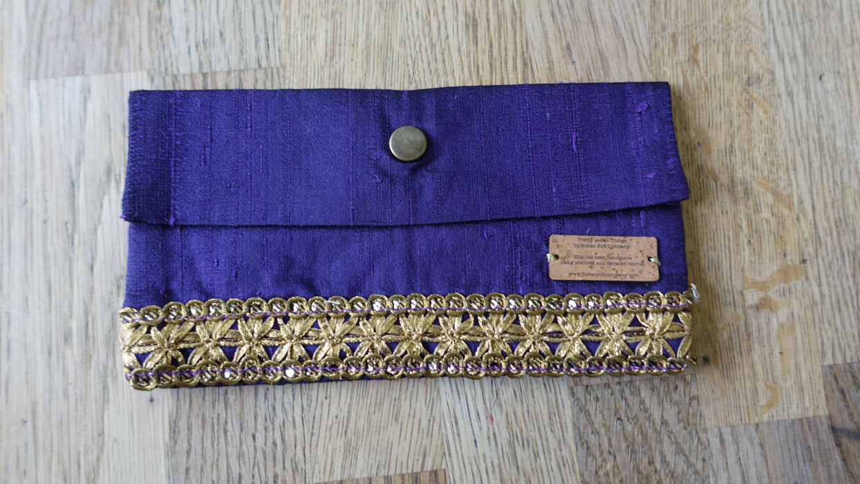Purple Silk Blend With Antique Gold Braid