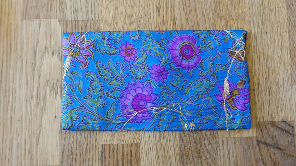 Blue Vintage Embellished Silk Gift Envelope