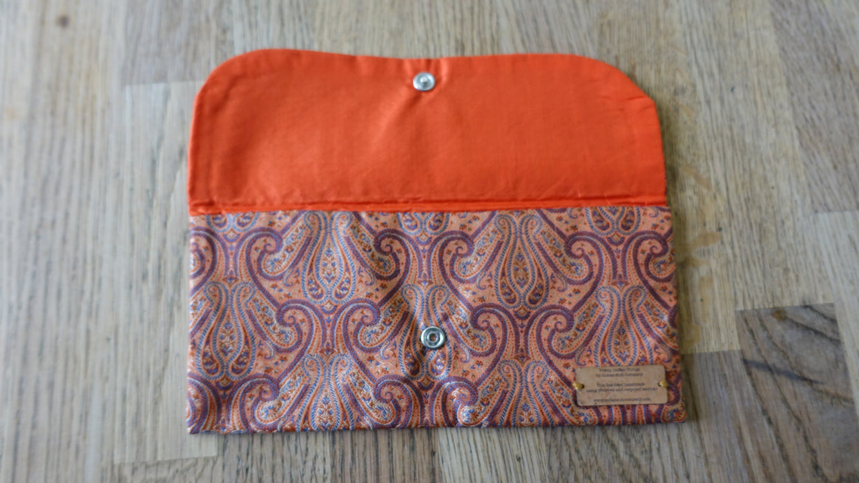 Orange Silk Paisely Printed Vintage Gift Envelope
