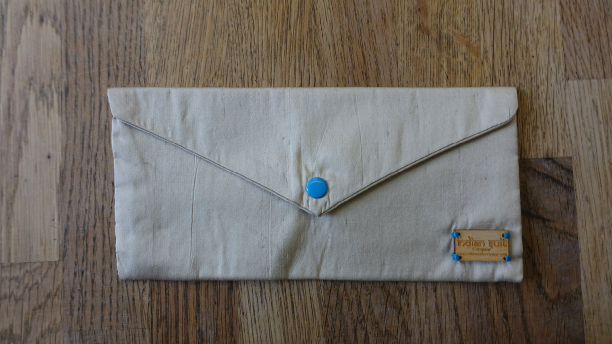 Off Cream Vintage Pure Silk With Braid Trim Gift Envelope