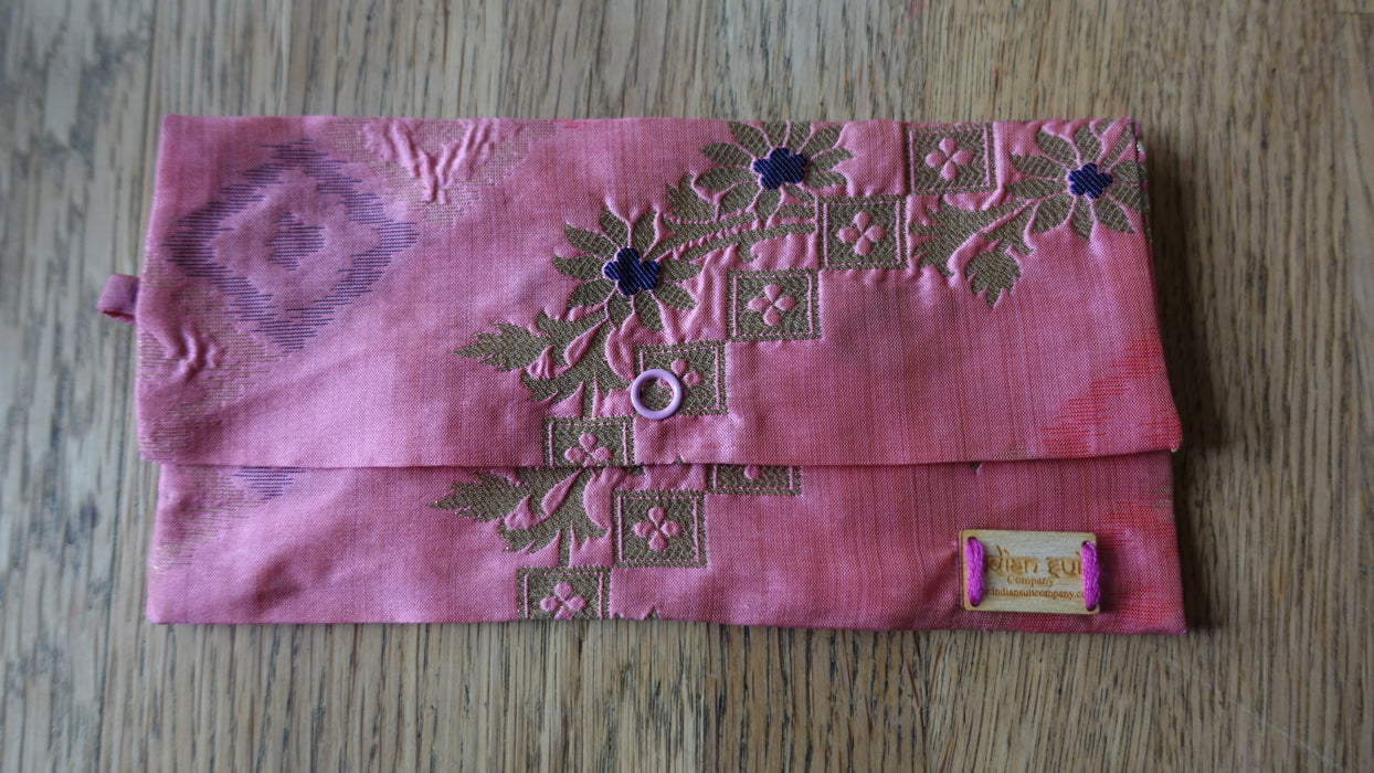 Pink And Gold Vintage Silk Envelope