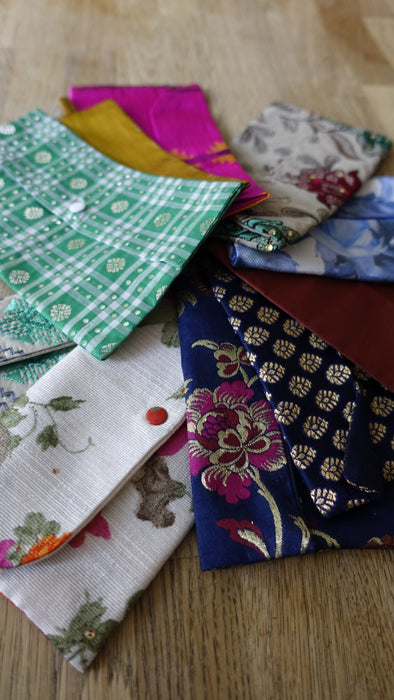 Vintage Silk & Reclaimed Fabric Gift Shagun / Envelopes – Pack of 5 (Clearance)