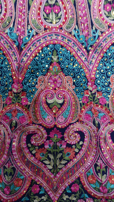 Blue Embroidered Ghagara - Preloved - UK 14 / EU 40