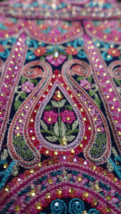Blue Embroidered Ghaghara - Preloved - UK 14/EU 40