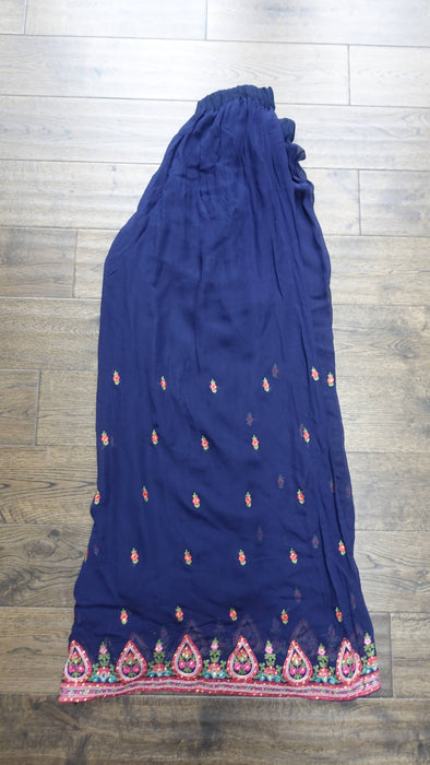 Blue Embroidered Ghaghara - Preloved - UK 14/EU 40