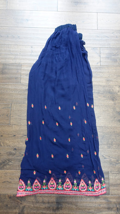 Blue Embroidered Ghagara - Preloved - UK 14 / EU 40