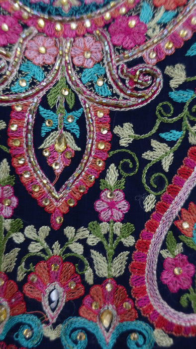 Blue Embroidered Ghagara - Preloved - UK 14 / EU 40