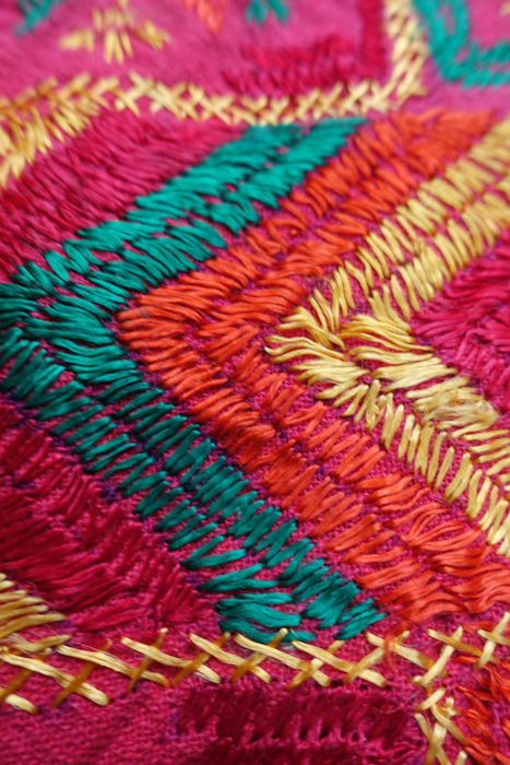 Red Phulkari Vintage Cotton Embellished Blanket/Bagh