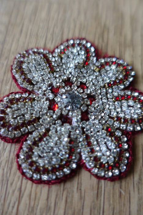 Red Diamante Flowers - Reclaimed