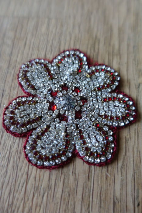 Red Diamante Flowers - Reclaimed