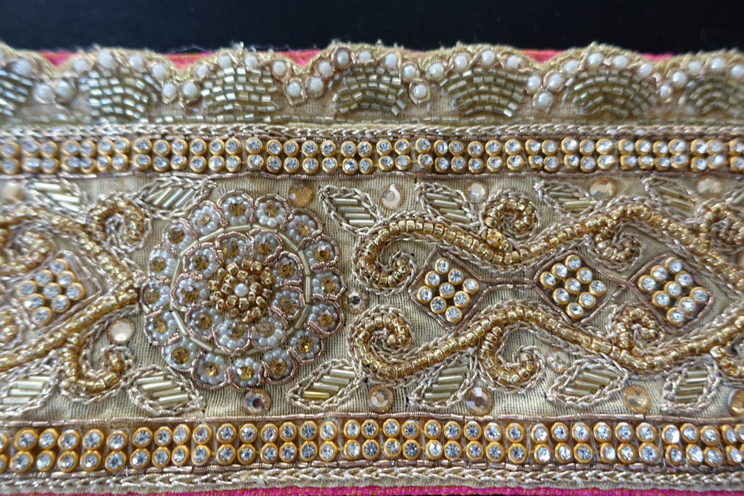 Wide Beaded Embllished Reclaimed Trim - 7.8 Metre