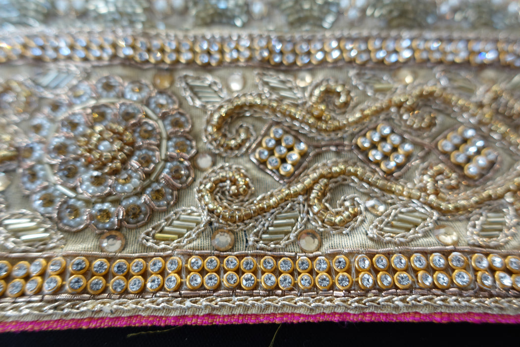 Wide Beaded Embllished Reclaimed Trim - 7.8 Metre