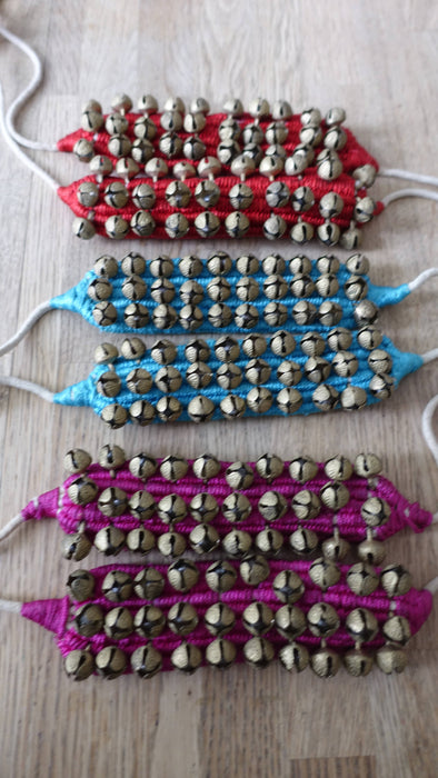 Pink And Orange Brass Bell Gungroo Anklets